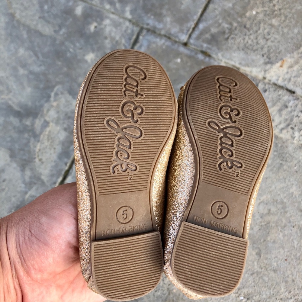 Cat & Jack Gold Ballerina Toddler Girl Flats - Picture 4 of 7